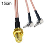 Cable de extensión de antena WiFi RP-SMA hembra a 2 CRC9 R Cable adaptador de extensión RG316 (15 cm)