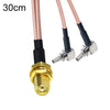 Cable de extensión de antena WiFi RP-SMA hembra a 2 CRC9 R Cable adaptador de extensión RG316 (30 cm)