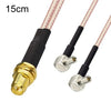 Cable de extensión de antena WiFi RP-SMA hembra a 2 TS9 R Cable adaptador de extensión RG316 (15 cm)