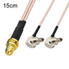 Cable de extensión de antena WiFi SMA hembra a 2 CRC9 R Cable adaptador de extensión RG316 (15 cm)