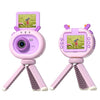 S2 Cámara digital para niños de dibujos animados HD 1080P con pantalla abatible de 180 grados y 2,4 pulgadas con soporte (violeta)