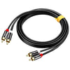 JINGHUA 2RCA Cable de audio con conector Lotus doble Cable de conexión del amplificador estéreo de canal izquierdo / derecho, Longitud: 3 m
