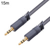 JINGHUA A240 Cable de audio macho a macho de 3,5 mm Cable de conexión de micrófono estéreo para teléfono celular para automóvil, tamaño: 15 m (gris)