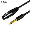 JINGHUA 6.5 Cable de audio XLR macho a hembra 6.35 Mezclador de micrófono balanceado de tres núcleos, tamaño: 1,5 m (negro)