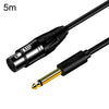 JINGHUA Cable de audio XLR macho a hembra 6.35 Mezclador de micrófono balanceado de tres núcleos, tamaño: 5 m (negro)
