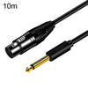 JINGHUA Cable de audio XLR macho a hembra 6.35 Mezclador de micrófono balanceado de tres núcleos, tamaño: 10 m (negro)