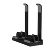 Soporte vertical para computadora portátil de doble propósito Estante de almacenamiento Base de enfriamiento de aumento de escritorio (negro)