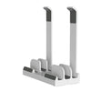 Soporte vertical para computadora portátil de doble propósito Estante de almacenamiento Base de enfriamiento de aumento de escritorio (blanco)