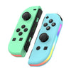 JOY-02 Manija izquierda y derecha para juegos con luces RGB, sensación corporal, gamepad Bluetooth para Switch / Switch OLED / Switch Pro / Switch Lite / Switch Joycon (verde azul)
