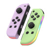 Mandos izquierdo y derecho para juegos JOY-02 con luces RGB, tacto agradable, mando Bluetooth para Switch / Switch OLED / Switch Pro / Switch Lite / Switch Joycon (rosa claro, verde claro)