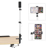 Tubo de aluminio para teléfono celular, transmisión en vivo, poste telescópico, soporte para fotos superior para teléfono celular con clip en C, tamaño: soporte + clip para teléfono (gris plateado)