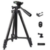 Cámara DSLR de aluminio portátil Trípode en vivo Fotografía Soporte de aterrizaje retráctil, Especificación: Trípode de 102 cm + Clip + Bolsa + Controlador + Adaptador