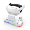 Para la base de carga de auriculares Meta Quest 3 con luces deslumbrantes Soporte de carga VR Grip (blanco)