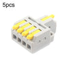 Bloque de terminales de conexión rápida del divisor de conexión de cable mini tipo empuje D1-4 (amarillo)