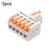 Bloque de terminales de conexión rápida del divisor de conexión de cable mini tipo empuje D1-5 (naranja)