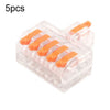 D1-5T Tipo de empuje Mini divisor de conexión de cable Bloque de terminales de conexión rápida (naranja)