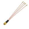 Puente de cable de extensión de antena WIFI Pigtail 1 en 4 IPX a SMAJ RG178 (15 cm)