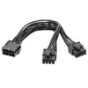 Cable adaptador de corriente para tarjeta gráfica, 20cm, 8P hembra a doble 6 + 2 pines macho, 8P a doble 8P 1 a 2