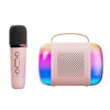 Y5 1 Micrófono Altavoz Bluetooth portátil Audio de karaoke inalámbrico para el hogar y el exterior (Rosa)