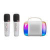 Y5 2 Micrófono Altavoz Bluetooth portátil Audio de karaoke inalámbrico para el hogar y el exterior (Blanco)
