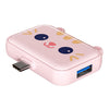 Hub USB de estación de acoplamiento tipo C 3 en 1 para estación de acoplamiento de iPad / teléfono, puerto: 3C USB3.0 + USB2.0 x 2 rosa