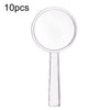 40mm 10pcs 3X Lupa Plástico Transparente Integrado Mano HD Niños Juguete Lupa