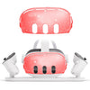 Para carcasa protectora de PC Meta Quest 3, estilo: carcasa única (rojo transparente brillante)