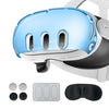 Para carcasa protectora de PC Meta Quest 3, estilo: 7 en 1 (azul transparente ordinario)