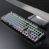 T-WOLF T75 Teclado mecánico con cable para juegos de computadora con luz RGB ajustable de 104 teclas (negro)