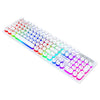 T-WOLF T80 Teclado retro punk con cable para juegos de oficina iluminado RGB de 104 teclas, color: blanco