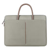 Maletín para ordenador portátil de tela Oxford de 14 a 14,6 pulgadas, maletín para hombre y mujer con asa de PU (gris verde)