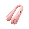 F11 Ventilador de cuello colgante sin aspas con pantalla digital giratoria y carga USB portátil (rosa)