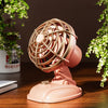 Mini ventilador eléctrico silencioso de escritorio de oficina Ventilador retro USB de escritorio para exteriores (rosa)