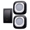 Timbre inalámbrico para el hogar con flash Timbre con control remoto inteligente autogenerado sin baterías, especificación: 1 para 2 negro (enchufe del Reino Unido)