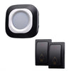Timbre inalámbrico para el hogar con flash Timbre con control remoto inteligente autogenerado sin baterías, especificación: 2 por 1 negro (enchufe de la UE)