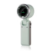 Ventilador turbo plegable de mano para colgar en el cuello y escritorio, doble uso, 5 engranajes ajustables con pantalla digital (verde claro)