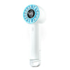 Ventilador turbo portátil con pantalla digital y carga USB, ventilador pequeño con hebilla plegable portátil (blanco)