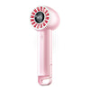 Ventilador turbo portátil con pantalla digital y carga USB, ventilador pequeño con hebilla plegable portátil (rosa)