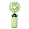 Pantalla digital plegable Ventilador de carga USB Ventilador pequeño para exteriores con cuello colgante silencioso de mano (verde)