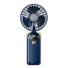 Ventilador de carga USB con pantalla digital plegable, ventilador pequeño para exteriores con cuello colgante silencioso de mano (azul)
