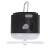 Tienda de campaña al aire libre, ventilador de humidificación con pulverización magnética con luz ambiental colgante (negro)