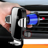 BUDK Soporte para teléfono para automóvil antivibración Soporte de soporte de gravedad fijo para ventilación de aire de navegación para automóvil (plateado)