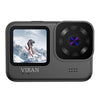 VIRAN V9 4K Pantalla de doble color Cámara de acción antivibración para buceo Grabadora de viajes para ciclismo al aire libre (Cuadrado)