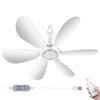 USB Hogar Dormitorio Silencio Alta potencia eólica Mini ventilador Ventilador de techo pequeño de seis aspas, Estilo: Ventilador + Control remoto Cable de control de velocidad