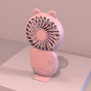 Ventilador de mano de bolsillo de dibujos animados de verano Mini ventilador silencioso recargable (rosa)