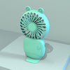 Ventilador de mano de bolsillo de dibujos animados de verano Mini ventilador silencioso recargable (verde)