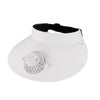 Sombrero para el sol con ventilador giratorio ajustable con protección solar al aire libre de verano (blanco)