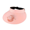 Sombrero para el sol con ventilador giratorio ajustable con protección solar al aire libre de verano (rosa)