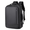 Mochila para computadora portátil impermeable y expandible para negocios con puerto USB (negro)
