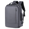 Mochila para computadora portátil impermeable y expandible para negocios con puerto USB (gris)